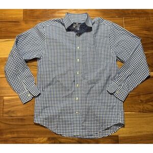 Vineyard Vines Cooper Shirt Mens Stretch Blue White Mini-Checks Gingham Medium